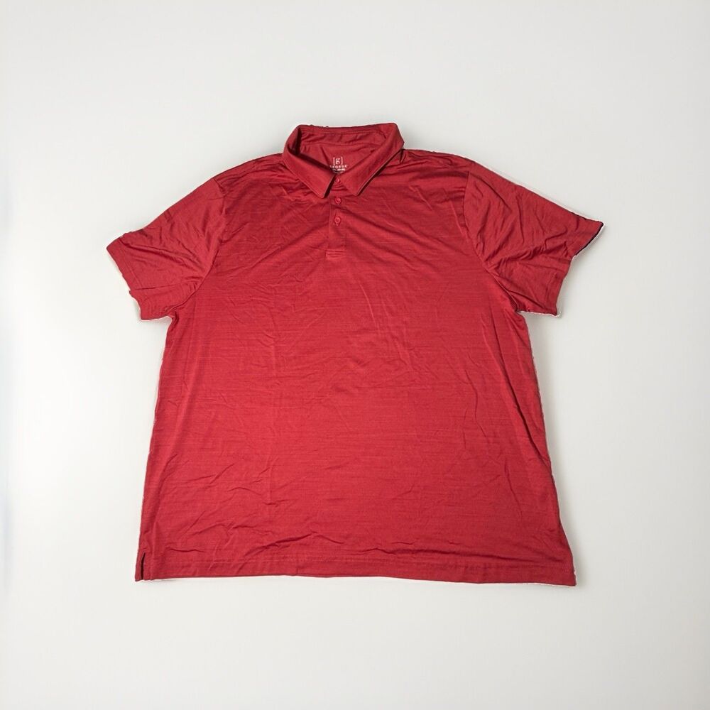 GEORGE Mens Polo Shirt Size 3XL (54/56) Wine Cotton Blend Short Sleeve New